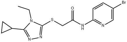 N-(5-bromopyridin-2-yl)-2-[(5-cyclopropyl-4-ethyl-1,2,4-triazol-3-yl)sulfanyl]acetamide Struktur