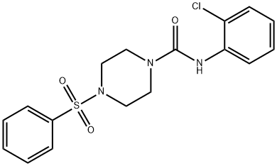 4-(benzenesulfonyl)-N-(2-chlorophenyl)piperazine-1-carboxamide Struktur