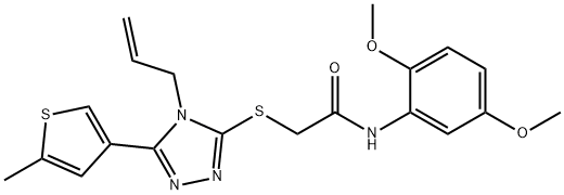 N-(2,5-dimethoxyphenyl)-2-[[5-(5-methylthiophen-3-yl)-4-prop-2-enyl-1,2,4-triazol-3-yl]sulfanyl]acetamide Struktur