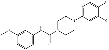 4-(3,4-dichlorophenyl)-N-(3-methoxyphenyl)piperazine-1-carbothioamide Struktur