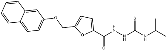 1-[[5-(naphthalen-2-yloxymethyl)furan-2-carbonyl]amino]-3-propan-2-ylthiourea Struktur