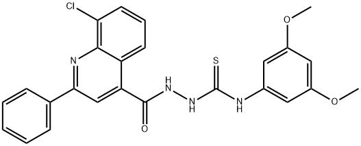 1-[(8-chloro-2-phenylquinoline-4-carbonyl)amino]-3-(3,5-dimethoxyphenyl)thiourea Struktur