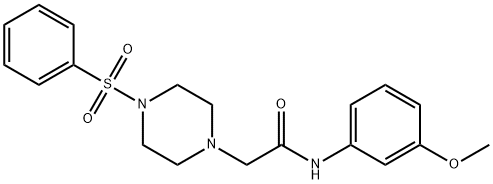 2-[4-(benzenesulfonyl)piperazin-1-yl]-N-(3-methoxyphenyl)acetamide Struktur