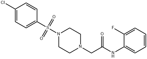 2-[4-(4-chlorophenyl)sulfonylpiperazin-1-yl]-N-(2-fluorophenyl)acetamide Struktur