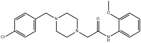 2-[4-[(4-chlorophenyl)methyl]piperazin-1-yl]-N-(2-methoxyphenyl)acetamide Struktur