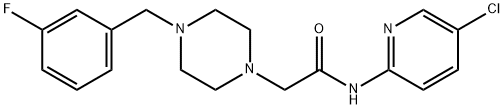 N-(5-chloropyridin-2-yl)-2-[4-[(3-fluorophenyl)methyl]piperazin-1-yl]acetamide Struktur