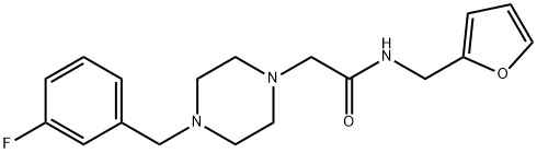 2-[4-[(3-fluorophenyl)methyl]piperazin-1-yl]-N-(furan-2-ylmethyl)acetamide Struktur