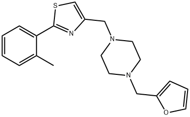 4-[[4-(furan-2-ylmethyl)piperazin-1-yl]methyl]-2-(2-methylphenyl)-1,3-thiazole Struktur