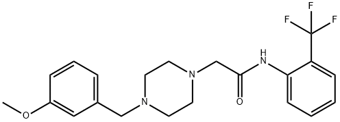 2-[4-[(3-methoxyphenyl)methyl]piperazin-1-yl]-N-[2-(trifluoromethyl)phenyl]acetamide Struktur