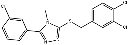 3-(3-chlorophenyl)-5-[(3,4-dichlorophenyl)methylsulfanyl]-4-methyl-1,2,4-triazole Structure