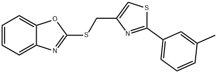 2-[[2-(3-methylphenyl)-1,3-thiazol-4-yl]methylsulfanyl]-1,3-benzoxazole Struktur