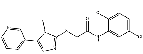 N-(5-chloro-2-methoxyphenyl)-2-[(4-methyl-5-pyridin-3-yl-1,2,4-triazol-3-yl)sulfanyl]acetamide Struktur