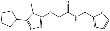 2-[(5-cyclopentyl-4-methyl-1,2,4-triazol-3-yl)sulfanyl]-N-(furan-2-ylmethyl)acetamide Struktur