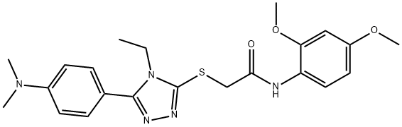 N-(2,4-dimethoxyphenyl)-2-[[5-[4-(dimethylamino)phenyl]-4-ethyl-1,2,4-triazol-3-yl]sulfanyl]acetamide Struktur