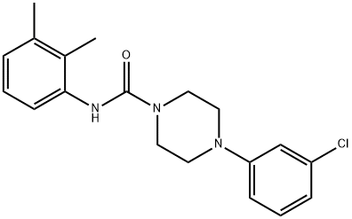 4-(3-chlorophenyl)-N-(2,3-dimethylphenyl)piperazine-1-carboxamide Struktur