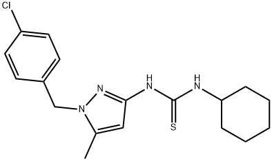 1-[1-[(4-chlorophenyl)methyl]-5-methylpyrazol-3-yl]-3-cyclohexylthiourea Struktur