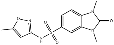 1,3-dimethyl-N-(5-methyl-1,2-oxazol-3-yl)-2-oxobenzimidazole-5-sulfonamide Struktur