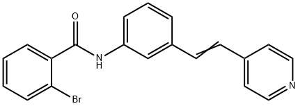 2-bromo-N-[3-[(E)-2-pyridin-4-ylethenyl]phenyl]benzamide Struktur