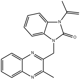 1-[(3-methylquinoxalin-2-yl)methyl]-3-prop-1-en-2-ylbenzimidazol-2-one Struktur