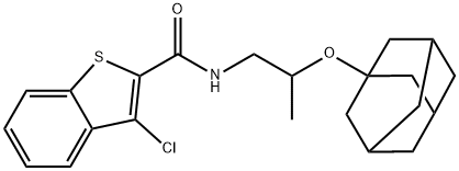 N-[2-(1-adamantyloxy)propyl]-3-chloro-1-benzothiophene-2-carboxamide Struktur