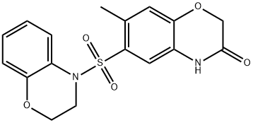 6-(2,3-dihydro-1,4-benzoxazin-4-ylsulfonyl)-7-methyl-4H-1,4-benzoxazin-3-one Struktur