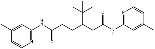 3-tert-butyl-N,N'-bis(4-methylpyridin-2-yl)hexanediamide Struktur