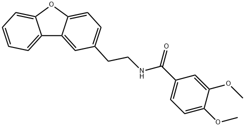 N-(2-dibenzofuran-2-ylethyl)-3,4-dimethoxybenzamide Struktur