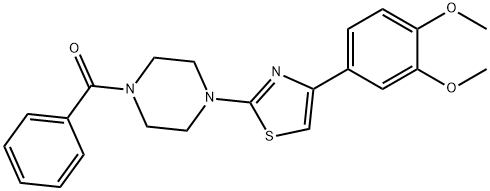 [4-[4-(3,4-dimethoxyphenyl)-1,3-thiazol-2-yl]piperazin-1-yl]-phenylmethanone Struktur