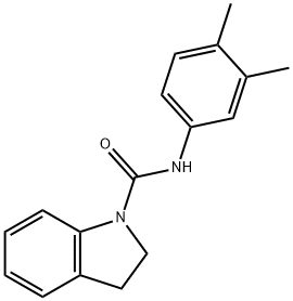 N-(3,4-dimethylphenyl)-2,3-dihydroindole-1-carboxamide Struktur