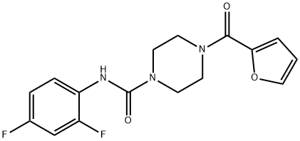 N-(2,4-difluorophenyl)-4-(furan-2-carbonyl)piperazine-1-carboxamide Struktur