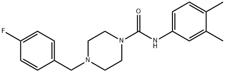 N-(3,4-dimethylphenyl)-4-[(4-fluorophenyl)methyl]piperazine-1-carboxamide Struktur