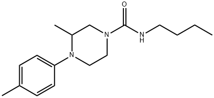 N-butyl-3-methyl-4-(4-methylphenyl)piperazine-1-carboxamide Struktur