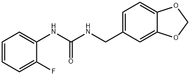 1-(1,3-benzodioxol-5-ylmethyl)-3-(2-fluorophenyl)urea Struktur