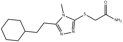 2-[[5-(2-cyclohexylethyl)-4-methyl-1,2,4-triazol-3-yl]sulfanyl]acetamide Struktur