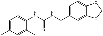 1-(1,3-benzodioxol-5-ylmethyl)-3-(2,4-dimethylphenyl)urea Struktur