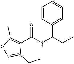 3-ethyl-5-methyl-N-(1-phenylpropyl)-1,2-oxazole-4-carboxamide Struktur