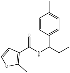 2-methyl-N-[1-(4-methylphenyl)propyl]furan-3-carboxamide Struktur