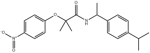 2-methyl-2-(4-nitrophenoxy)-N-[1-(4-propan-2-ylphenyl)ethyl]propanamide Struktur