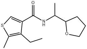 4-ethyl-5-methyl-N-[1-(oxolan-2-yl)ethyl]thiophene-3-carboxamide Struktur