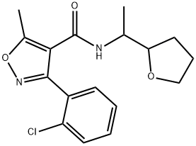 3-(2-chlorophenyl)-5-methyl-N-[1-(oxolan-2-yl)ethyl]-1,2-oxazole-4-carboxamide Struktur