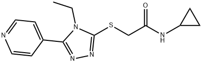 N-cyclopropyl-2-[(4-ethyl-5-pyridin-4-yl-1,2,4-triazol-3-yl)sulfanyl]acetamide Struktur