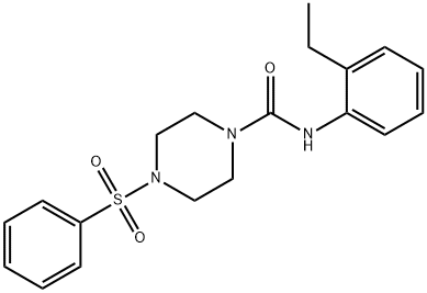 4-(benzenesulfonyl)-N-(2-ethylphenyl)piperazine-1-carboxamide Struktur