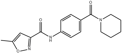 5-methyl-N-[4-(piperidine-1-carbonyl)phenyl]-1,2-oxazole-3-carboxamide Struktur