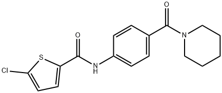 5-chloro-N-[4-(piperidine-1-carbonyl)phenyl]thiophene-2-carboxamide Struktur