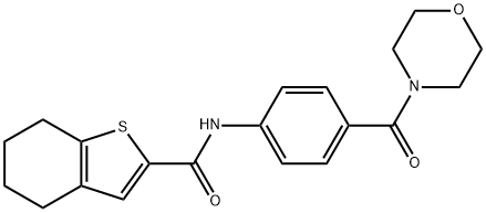 N-[4-(morpholine-4-carbonyl)phenyl]-4,5,6,7-tetrahydro-1-benzothiophene-2-carboxamide Struktur