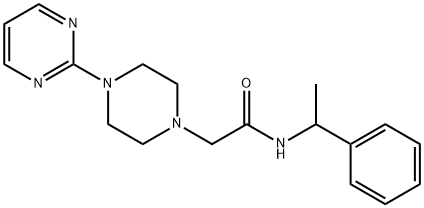 N-(1-phenylethyl)-2-(4-pyrimidin-2-ylpiperazin-1-yl)acetamide Struktur