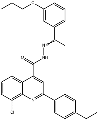 8-chloro-2-(4-ethylphenyl)-N-[(Z)-1-(3-propoxyphenyl)ethylideneamino]quinoline-4-carboxamide Struktur