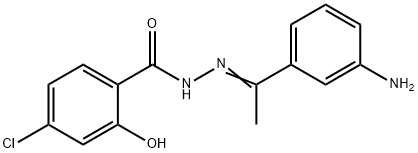 N-[(E)-1-(3-aminophenyl)ethylideneamino]-4-chloro-2-hydroxybenzamide Struktur