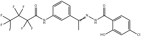 4-chloro-N-[(E)-1-[3-(2,2,3,3,4,4,4-heptafluorobutanoylamino)phenyl]ethylideneamino]-2-hydroxybenzamide Struktur