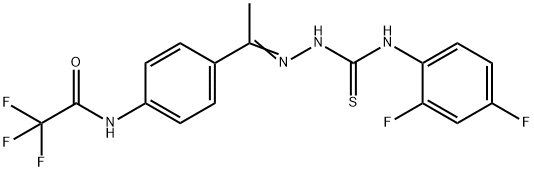 N-[4-[(Z)-N-[(2,4-difluorophenyl)carbamothioylamino]-C-methylcarbonimidoyl]phenyl]-2,2,2-trifluoroacetamide Struktur